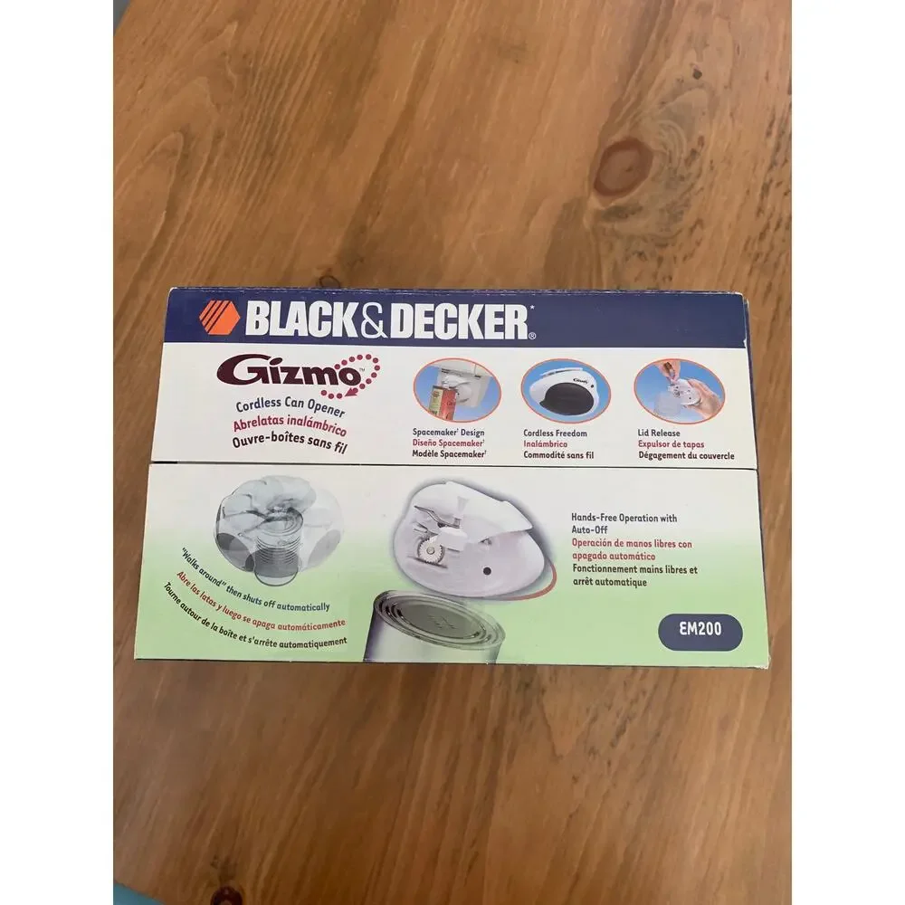 Black & Decker GIZMO Spacemaker Cordless Can Opener EM200 Hands-Free Auto Off